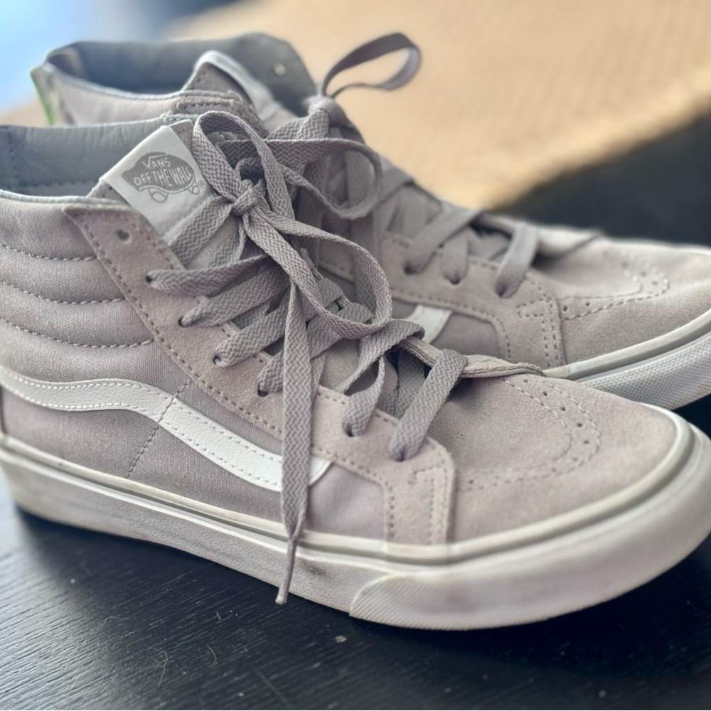 Vans Gray and Green High-Top Sneakers